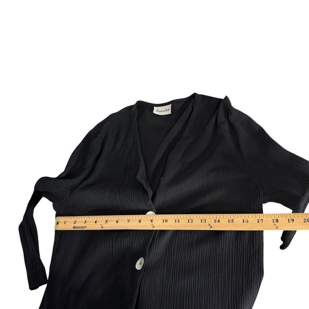 Vintage Jessica Scott Black Button Front Cardigan Women's Size Medium - Picture 5 of 9